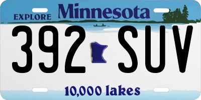 MN license plate 392SUV