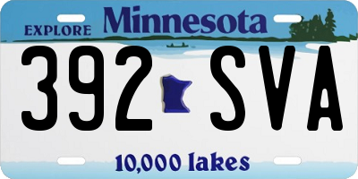 MN license plate 392SVA