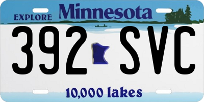 MN license plate 392SVC
