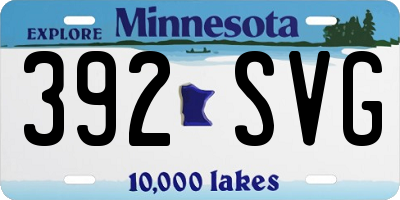 MN license plate 392SVG