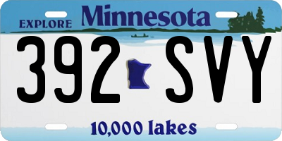 MN license plate 392SVY