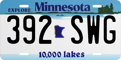 MN license plate 392SWG