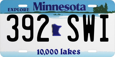 MN license plate 392SWI