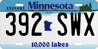 MN license plate 392SWX