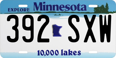 MN license plate 392SXW