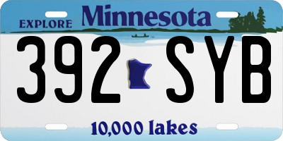 MN license plate 392SYB