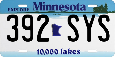 MN license plate 392SYS