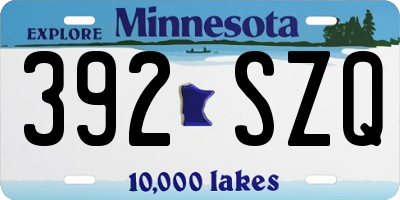 MN license plate 392SZQ