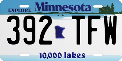 MN license plate 392TFW