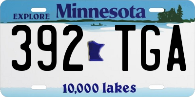 MN license plate 392TGA