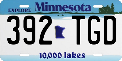 MN license plate 392TGD