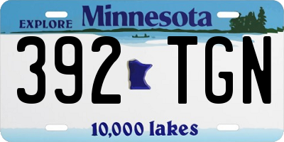 MN license plate 392TGN