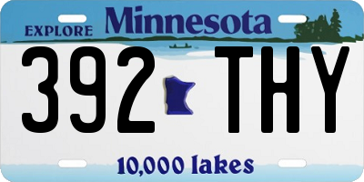 MN license plate 392THY