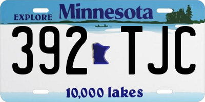 MN license plate 392TJC