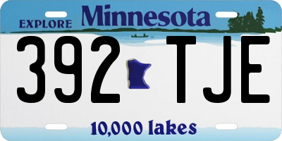MN license plate 392TJE