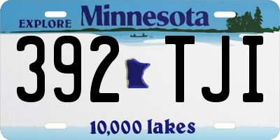 MN license plate 392TJI