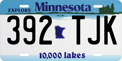 MN license plate 392TJK
