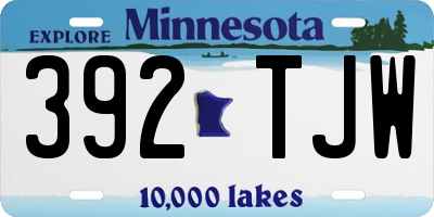 MN license plate 392TJW