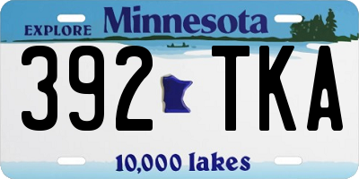 MN license plate 392TKA