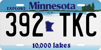 MN license plate 392TKC