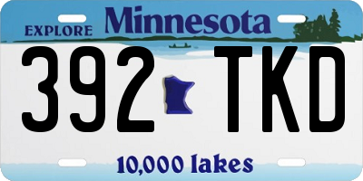 MN license plate 392TKD