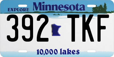 MN license plate 392TKF