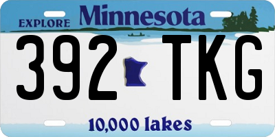 MN license plate 392TKG