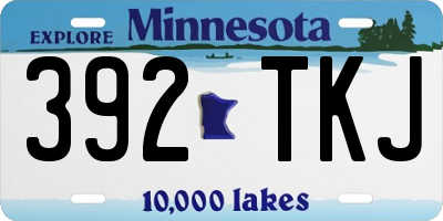 MN license plate 392TKJ