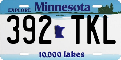 MN license plate 392TKL
