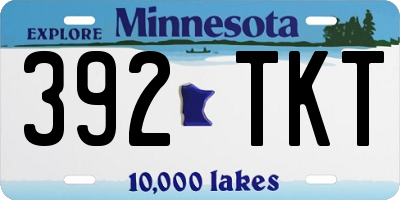MN license plate 392TKT