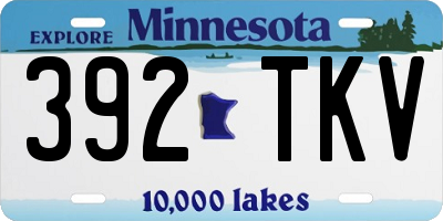 MN license plate 392TKV