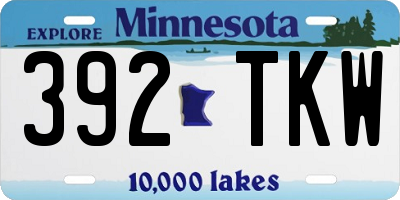 MN license plate 392TKW