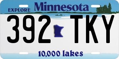 MN license plate 392TKY