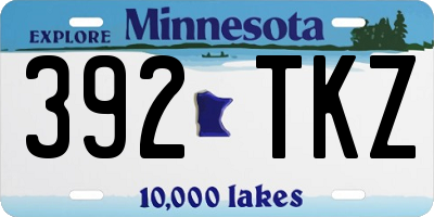 MN license plate 392TKZ