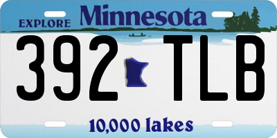 MN license plate 392TLB