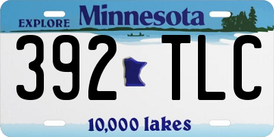 MN license plate 392TLC
