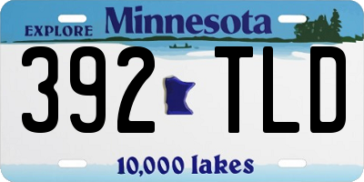 MN license plate 392TLD