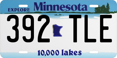 MN license plate 392TLE
