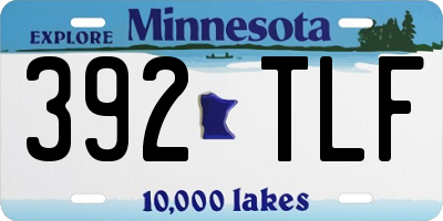 MN license plate 392TLF