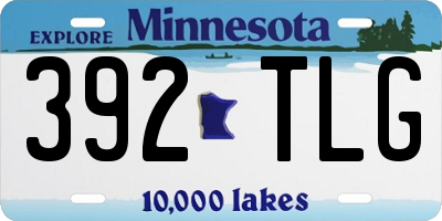 MN license plate 392TLG