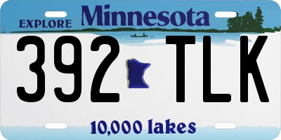 MN license plate 392TLK