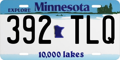 MN license plate 392TLQ