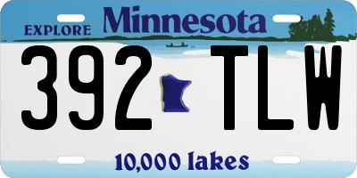 MN license plate 392TLW