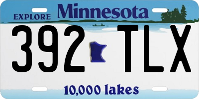 MN license plate 392TLX