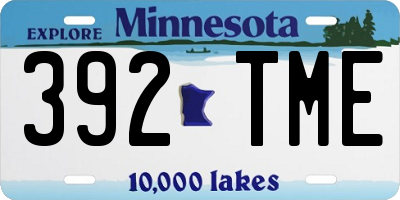 MN license plate 392TME