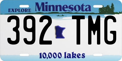 MN license plate 392TMG