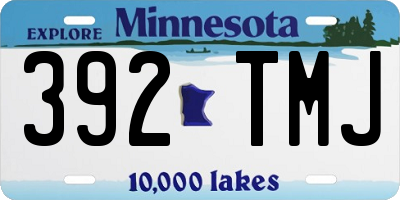 MN license plate 392TMJ