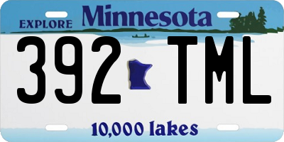MN license plate 392TML