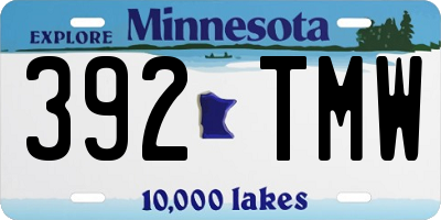 MN license plate 392TMW
