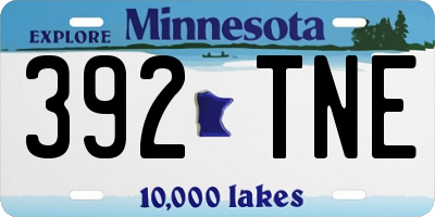 MN license plate 392TNE